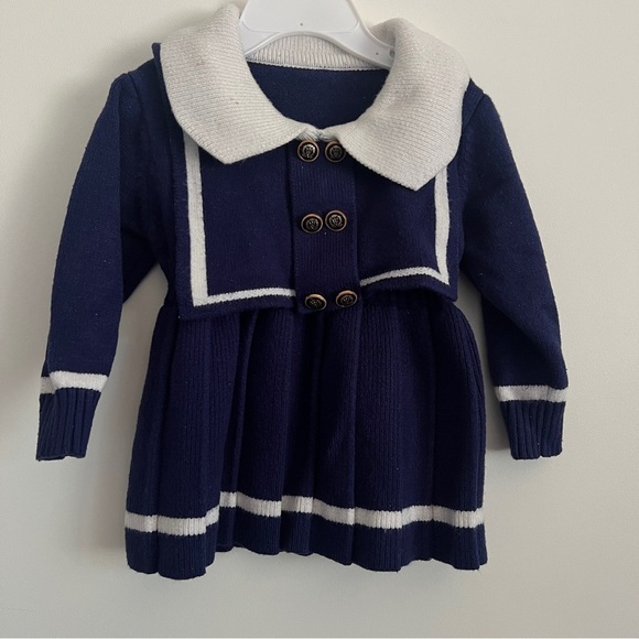 Other - Baby Girls Navy Sailor Knit Dress-Size 12 to 24 Months